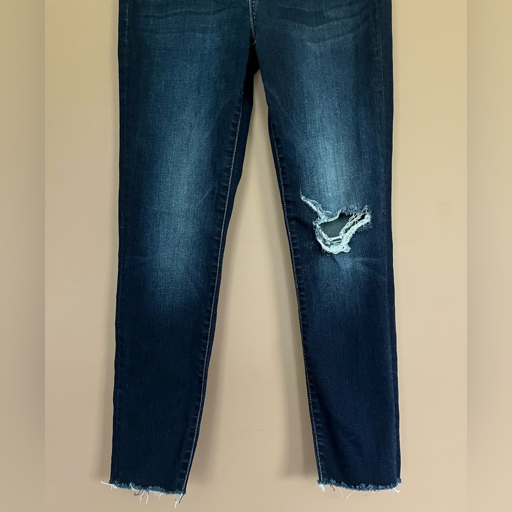 {Vervet} Skinny Jeans with Some Distressing and Raw Hem in Blue - Womens 28 - Picture 3 of 10